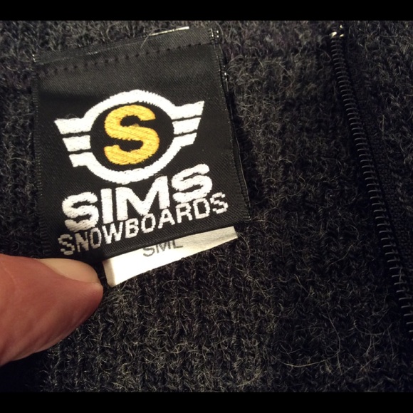 SIMS Snowboard 1/4 zip mens sweater made USA - Picture 6 of 8